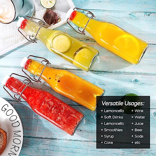 Swing Top Glass Bottles 8 oz with Airtight Lids for Home Brewing, Kombucha, Kefir, Vanilla Extract, Beer, Oil, Vinegar, Homemade Juices, Water,Soda Set of 9 - Image 3