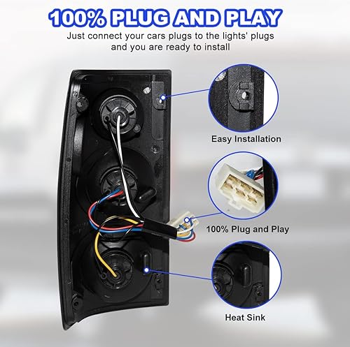 Miniatura 5 de ROXX Conjunto de luces traseras para camioneta Toyota 1989, 1990, 1991, 1992, 1993, 1994, 1995, repuesto de lámparas traseras, para lado del