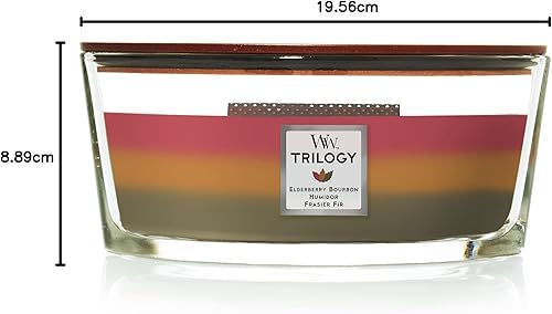 Vista 126 de WoodWick Warm Woods Vela mediana en frasco, con forma de reloj de arena, cera de mezcla de soja prémium, mecha de madera Pluswick Innovation