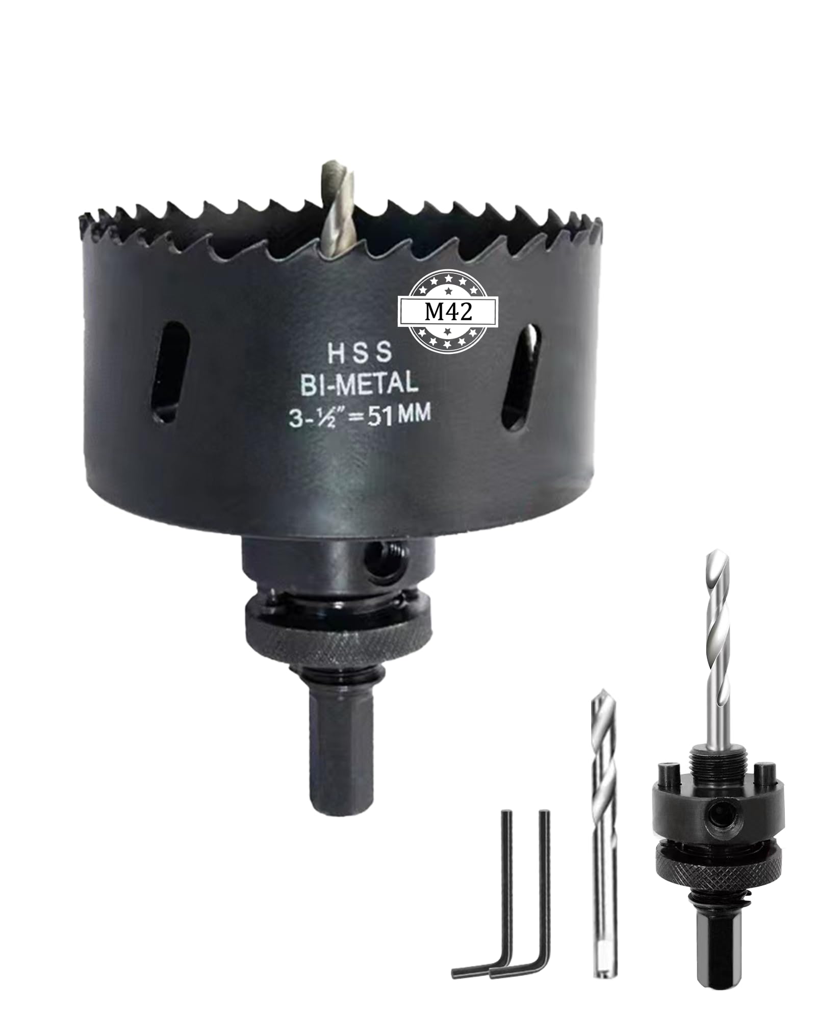 Bi-Metal Hole Saw with Arbor and Accessories - Cutting Saw for Panel, Wood, Drywall, Plastic, and More (2"(51mm))