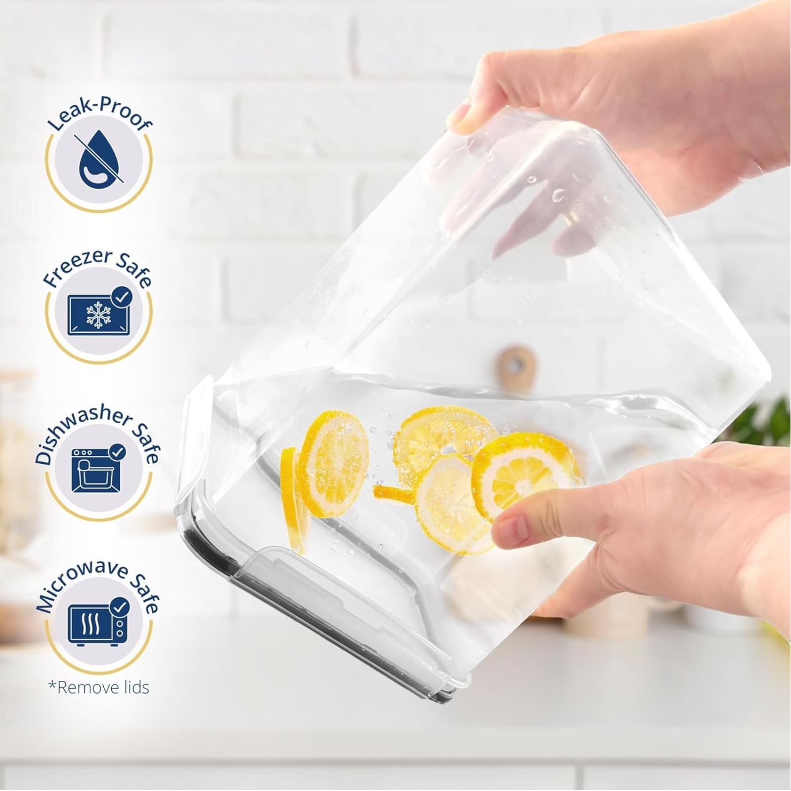 Set da 4 Contenitori Alimentari Ermetici 2,5L, Plastica Senza BPA per Cereali, Riso e Pasta con Coperchi, Include Etichette. (2,5L*4)