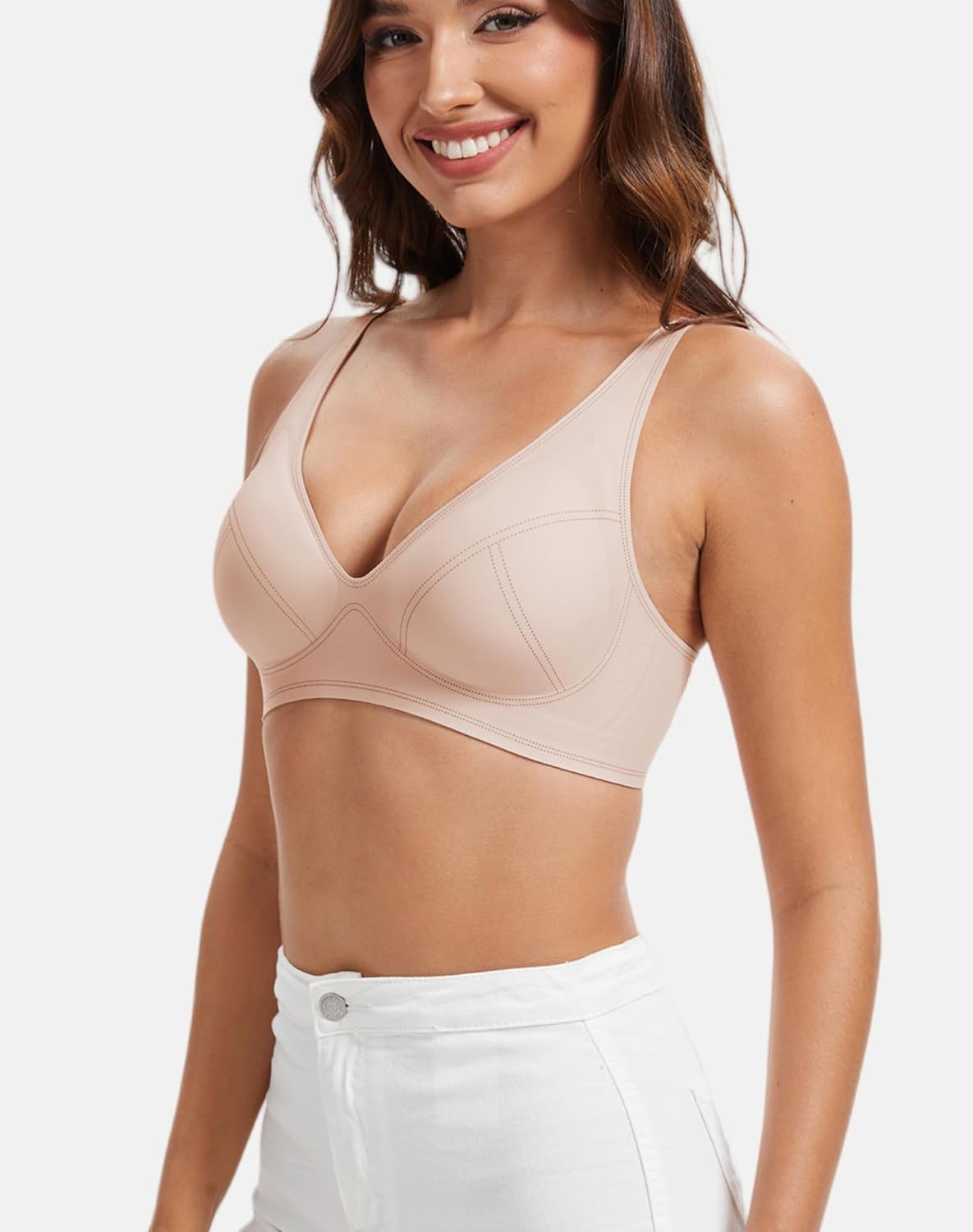 UPTRIS Seamless Bras for Women No Underwire Comfort Bras, Ultra Soft Wireless Full Coverage Bralette for Women 18-28 Years - Image 4