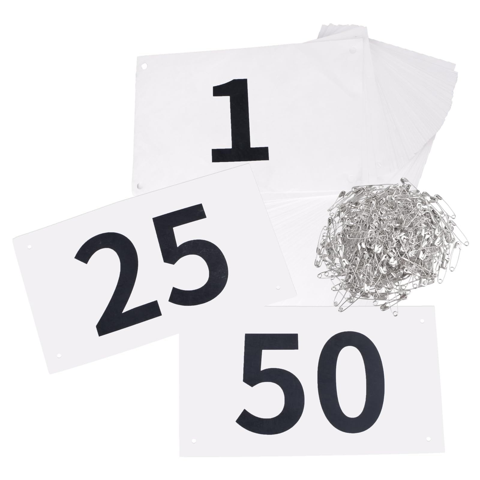 TRIWONDER Race Bibs Running Numbers with Safety Pins, Tyvek 4"x7" Large Numbers 1-500 for Marathon Runners Events Sports Games