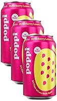 Vista 6 de POPPI - Soda prebiótica de limonada de fresa, lata de 12fl. oz