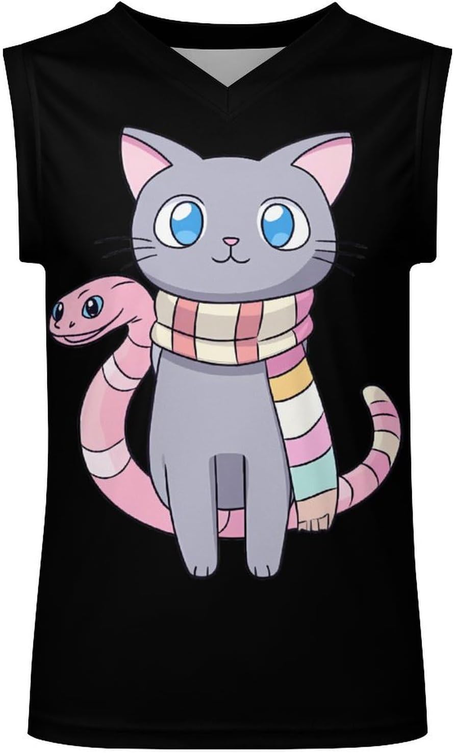 Transgender Snakeeye Cat Men's V-Neck Basketball Tank Top Sleeveless Workout Tank Shirts Gym Fitness Tees Vest