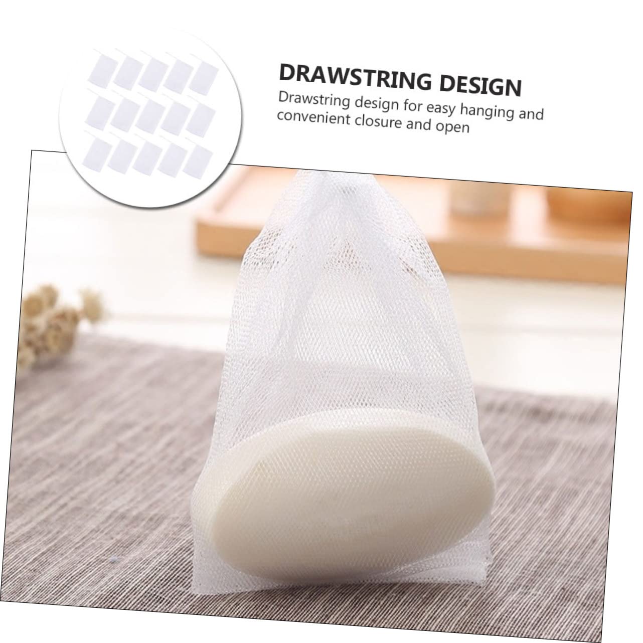 50pcs Double Layer Foaming Net Soap Pouch for Facial Cleansing for Handmade Soap Exfoliating and Shower Use