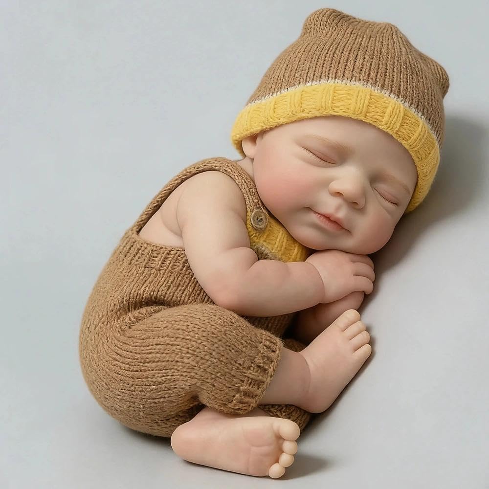 Anano Liquid Solid Platinum Silicone Baby Doll Full Body Girl 19 Inch 3kgs Squishy Reborn Baby Dolls 100 Percent Silicone Doll Squishy Babies with Implanted Eyelashes for Kids & Collector