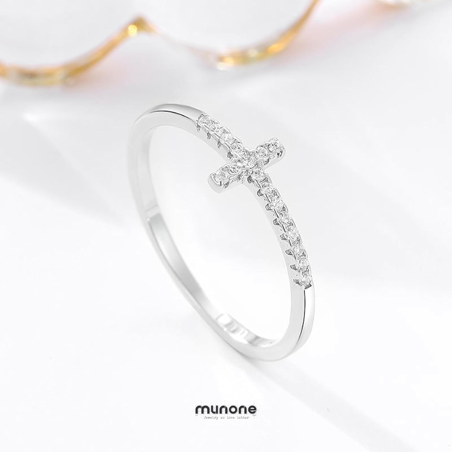 S925 Stering Silver Cross Christian Purity Ring for Women Men, Eternity Dainty Stackable Classic Fashion Band Rings - Image 6