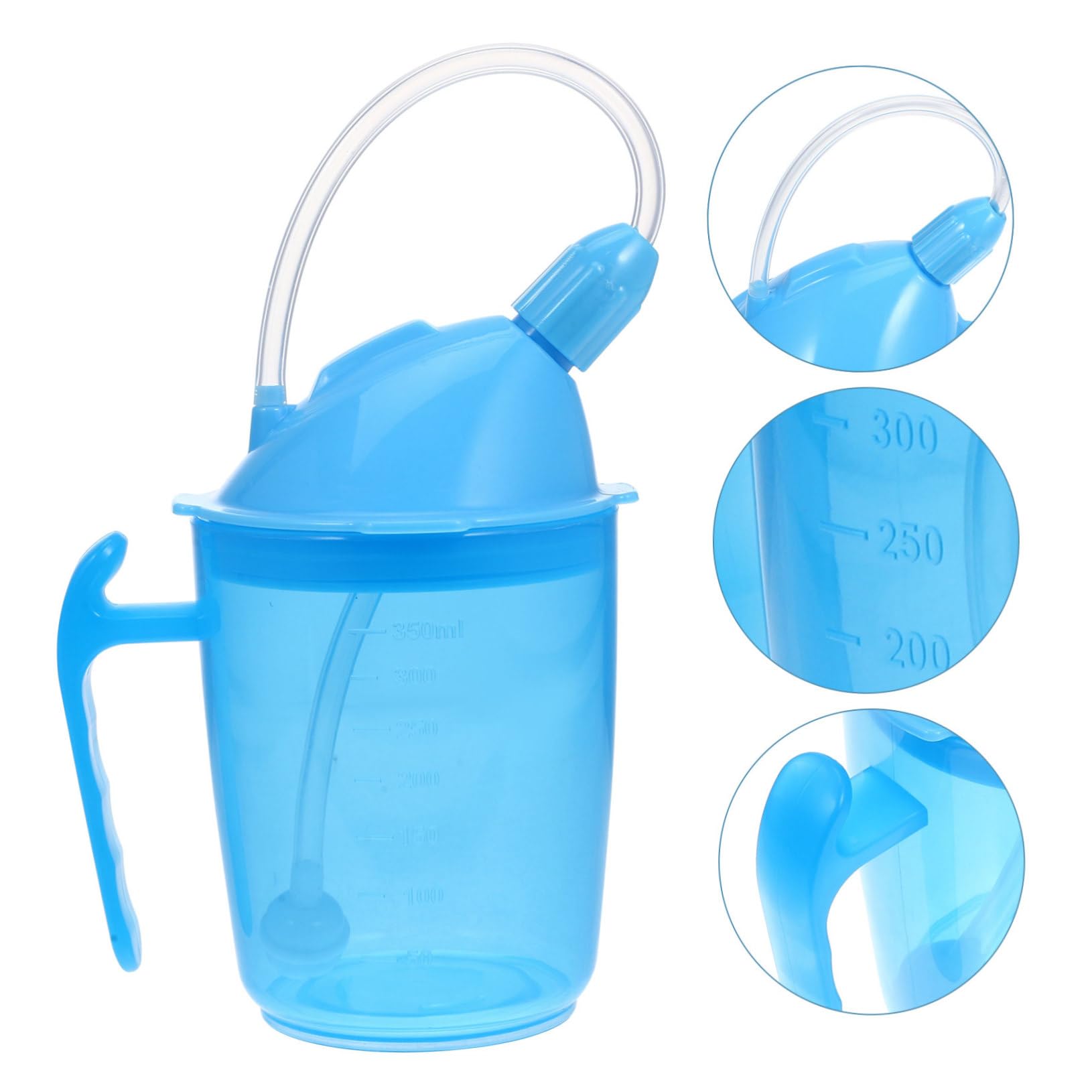 Anneome Taza de agua para pacientes discapacitados, taza de dieta líquida, taza para paciente postrado en cama, taza de alimentación convaleciente, vaso irrompible, vaso para beber de vidrio para