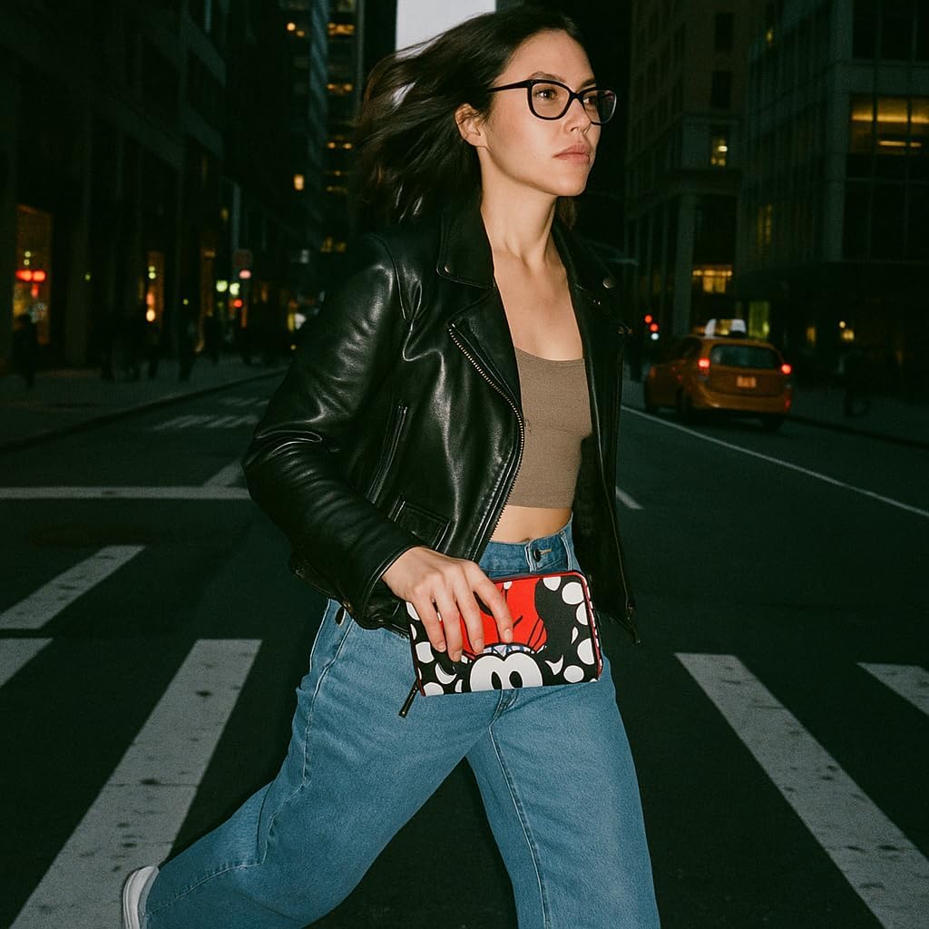 Fast Forward Disney Minnie Mouse Wallet Women - PU Leather Wristlet Wallets for Women - Mickey Mouse Minnie Mouse Red Wristlet Wallet - Image 5