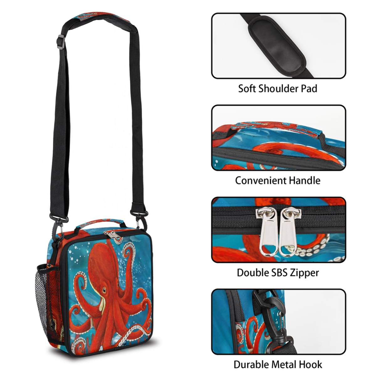 Borsa Termica Per Pranzo A Forma Di Polpo: Isolata, Impermeabile, Per Bambini E Adulti - 2