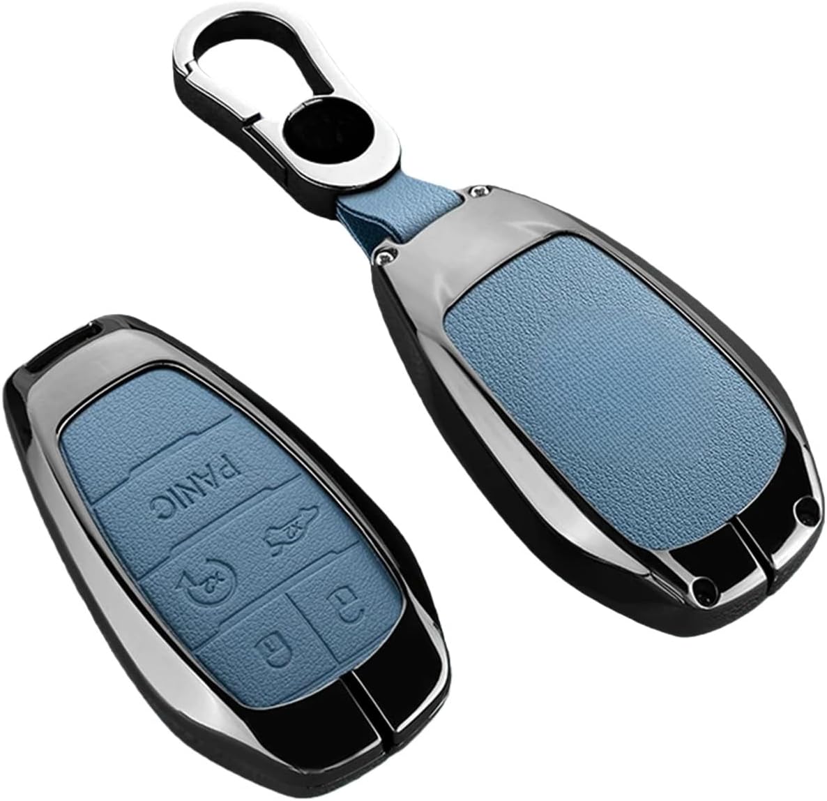 Car Smart Remote Key Case Shell Protector 5 Buttons Compatible for Alfa Romeo Stelvio Giulia 2017-2024 4C Spider Accessories Keychain(24-Brown Keychain)