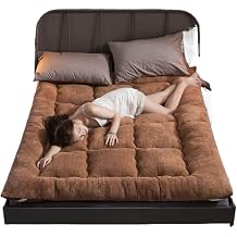 Japanese Floor Matless - Tatami Sleeping Mat, Folding Sofa Bed, Single/Double Folding Floor Mattress, Portable and Multifunctional Brown,150*200cm