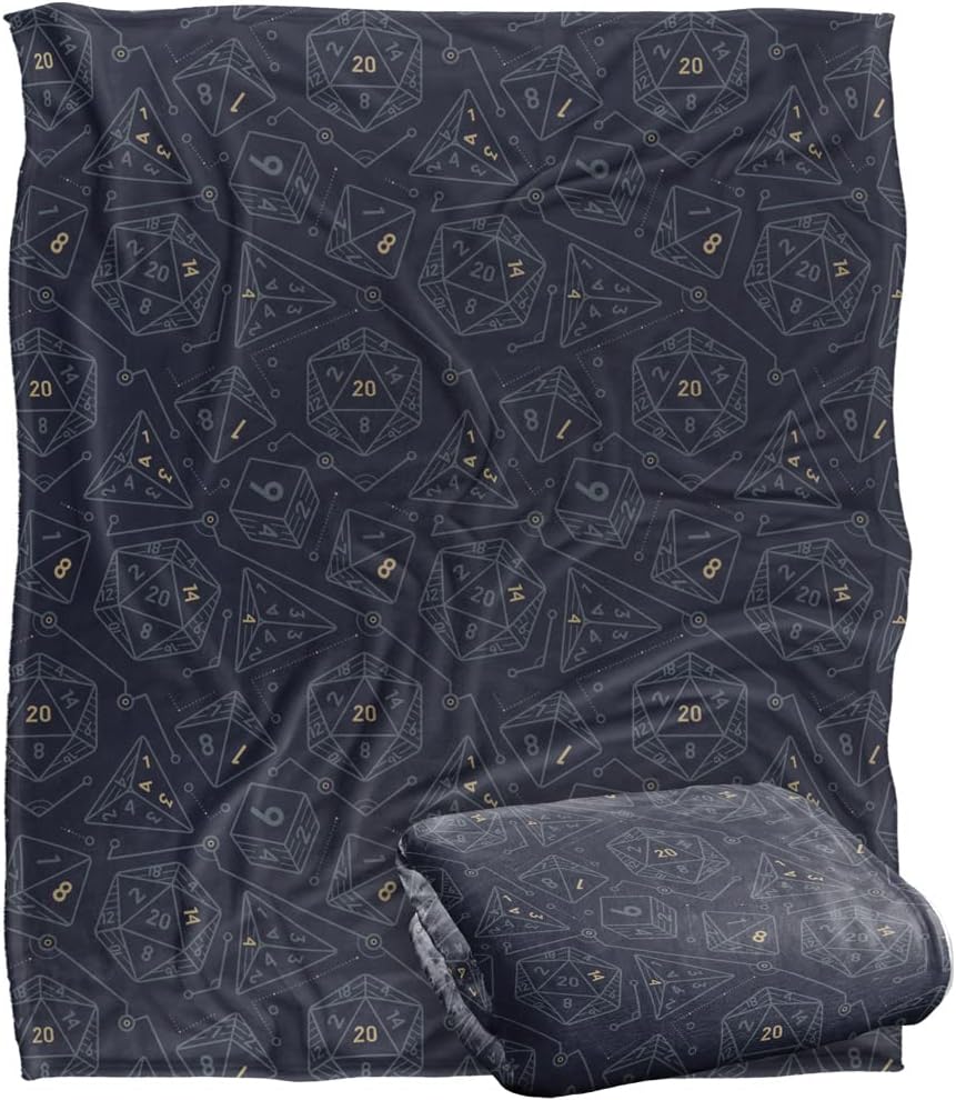 Dungeons and Dragons Dice Pattern Silky Touch Super Soft Throw Blanket 36" x 58"