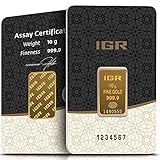 Feingoldgewicht: 10 Gramm IGR Gold 10g Gramm Goldbarren 999.9 Geschenk Anlage Zertifiziert