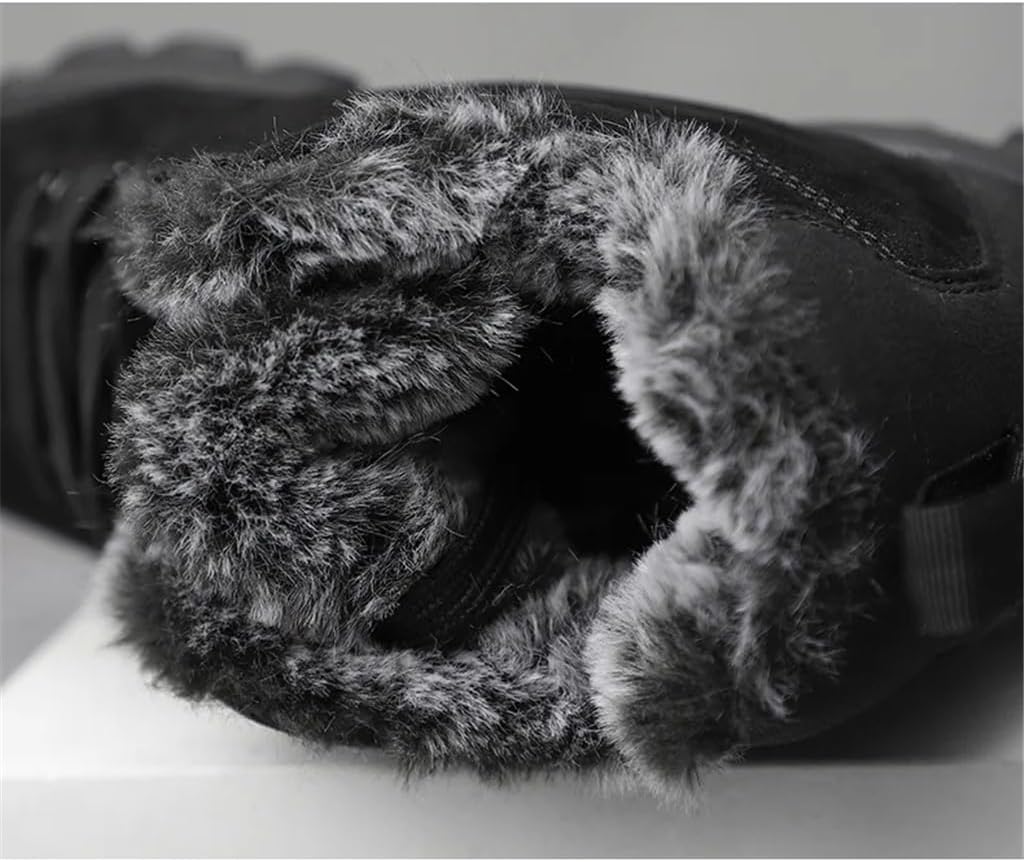 Men Snow Outdoor Shoes Thick Sole Sneakers for Men Winter Shoes Keep Warm Fluff Mens(39 Code)