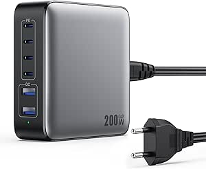 Chargeur Rapide 65W 5 Ports – USB-C PD 20W, QC3.0, Pour Téléphone, Tablette, écouteurs
