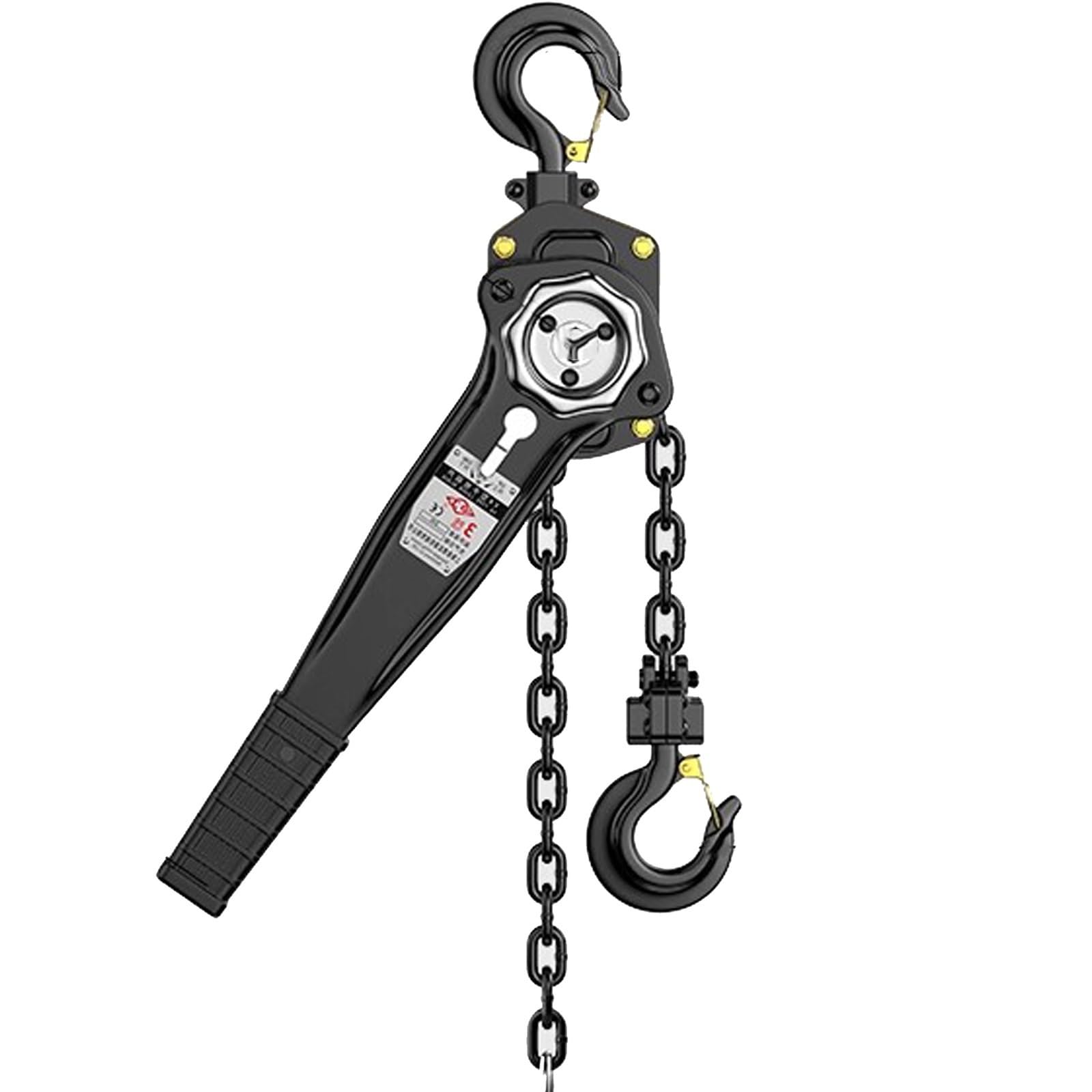 Sollevatore manuale a catena, gancio resistente, cricchetto a doppio pedale, in acciaio legato, per sollevamento e sartiame pesanti, capacità 3,2 tonnellate, lunghezza di sollevamento 20 Ft