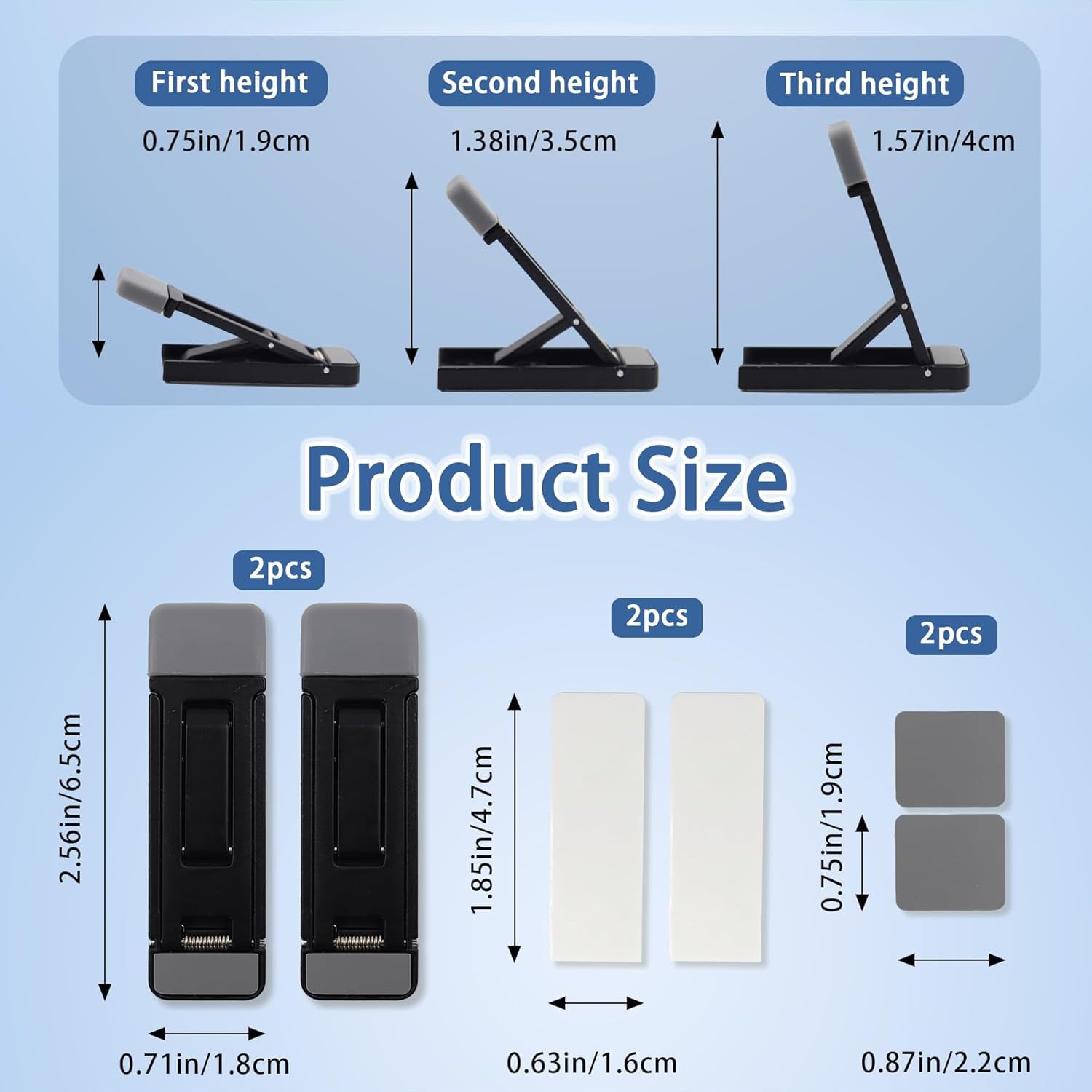 2 pezzi di supporto portatile per tastiera, supporto pieghevole in lega di zinco regolabile su 3 livelli per tastiera di computer Mini supporto da scrivania per laptop per una digitazione erg