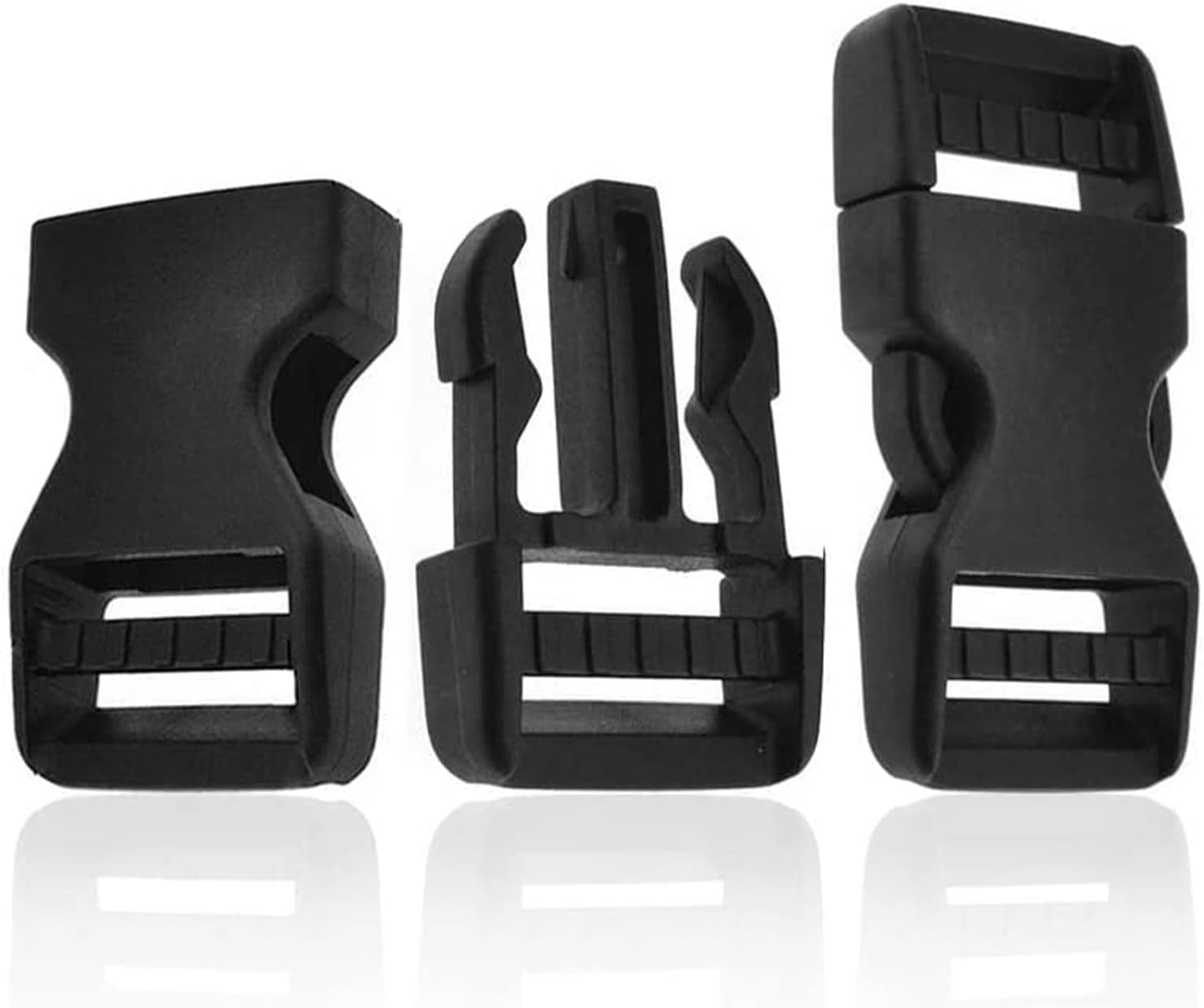 Lxnoap Quick Side Release Buckles 1' Wide Dual Adjustable No Sewing Clips Snap Heavy Duty Plastic Replacement for Nylon Strap