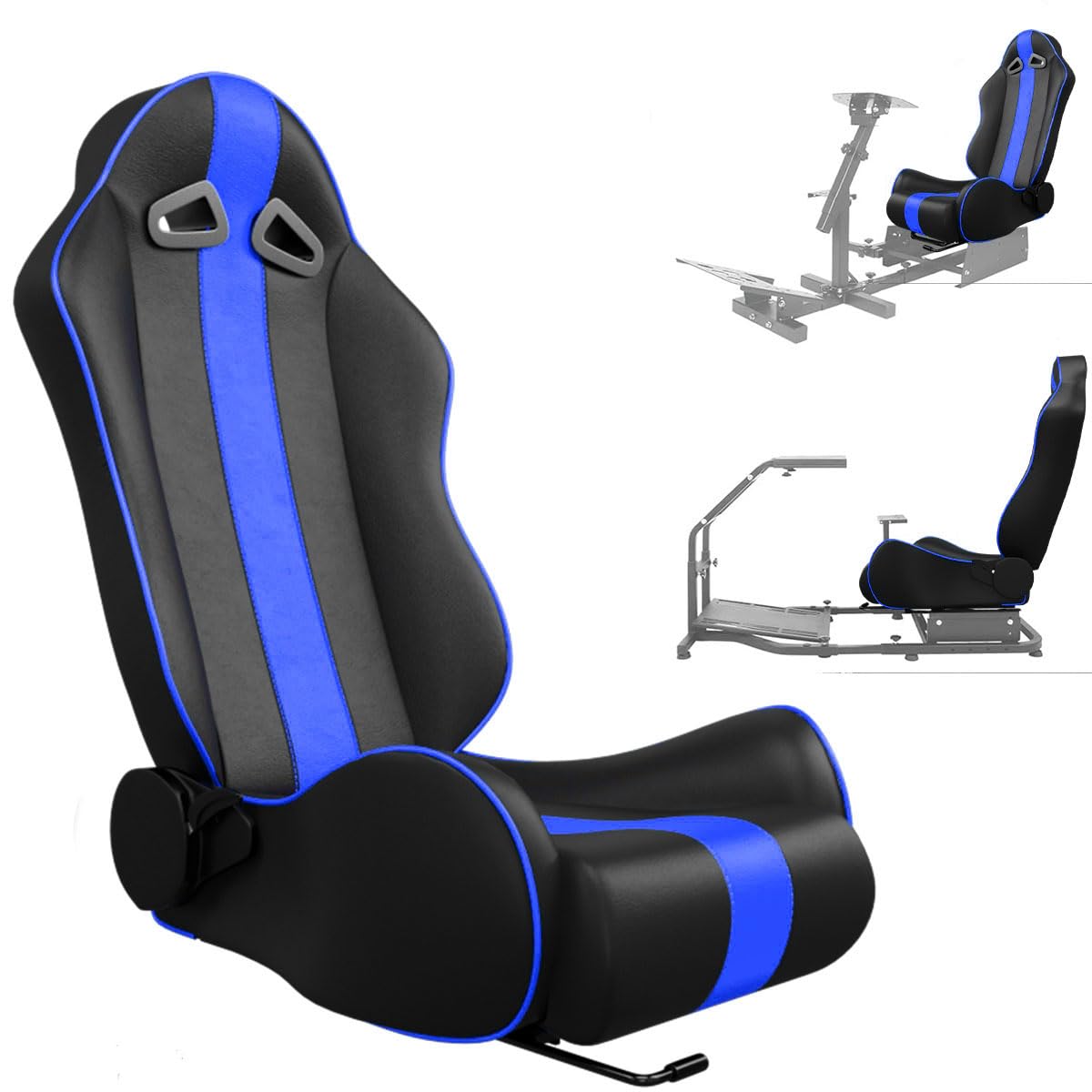 ASE GAMING APEX Series Ergonomic Racing Seat with Adjustable Sliders for Race Simulator Cockpit Wheel Stand,Gaming Chair,Sim Video Game Chairs,180 Degree Reclining 3 Years Warranty (Blue)