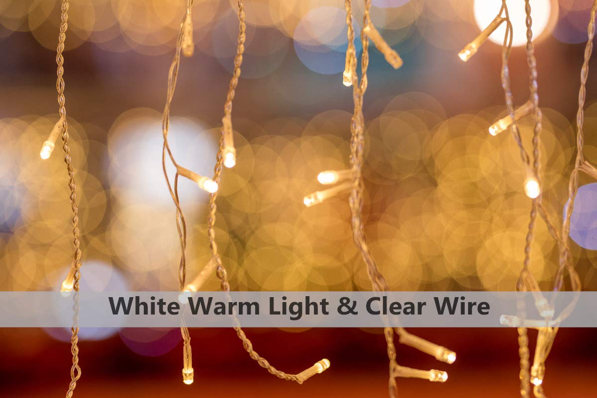 gresonic Guirlande lumineuse à 600 LED de 15 m, rideau lumineux, décoration d'intérieur et d'extérieur, alimentée par batterie