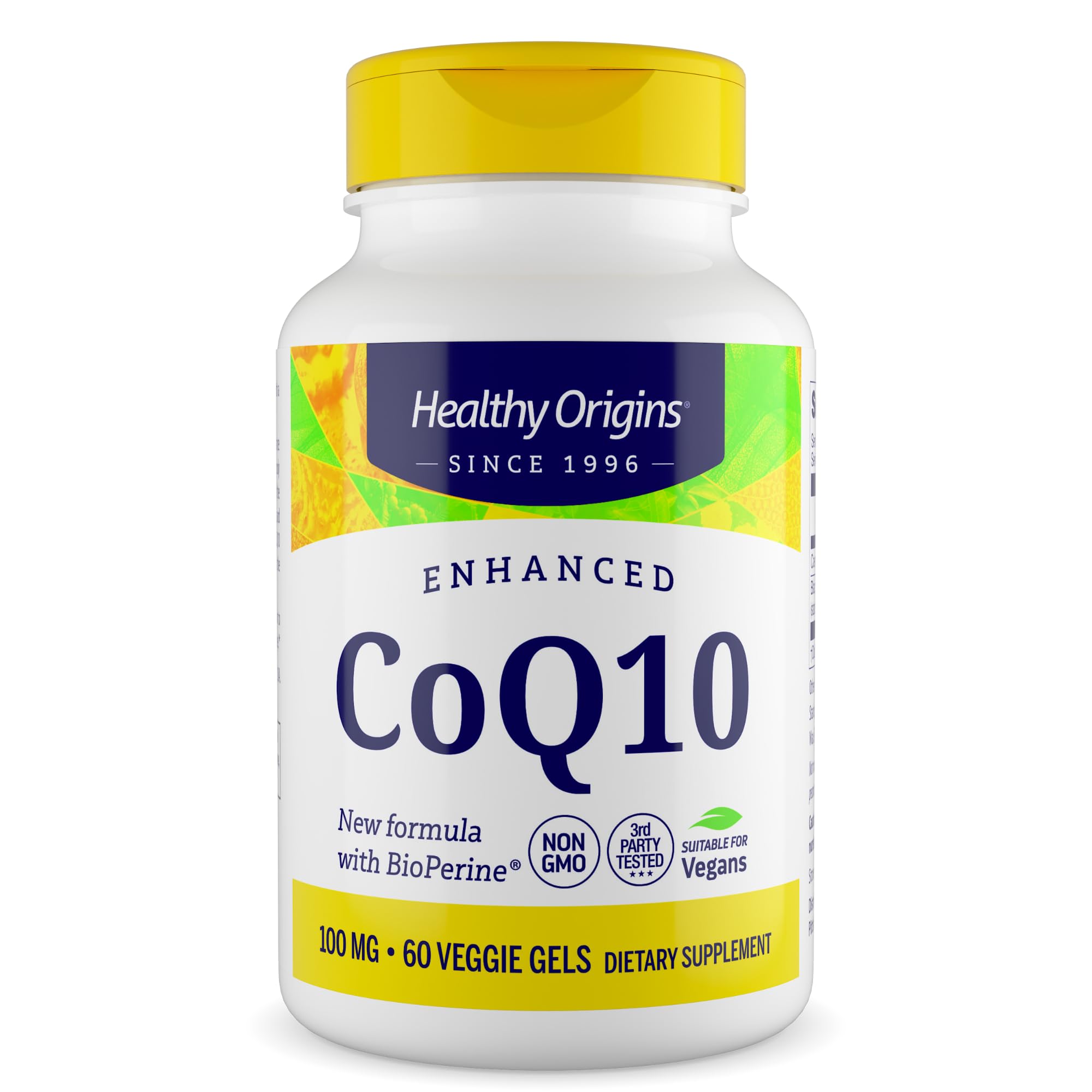 Healthy Origins CoQ10 100 mg + BioPerine, 60 Veggie Gels 60 Count (Pack of 1)