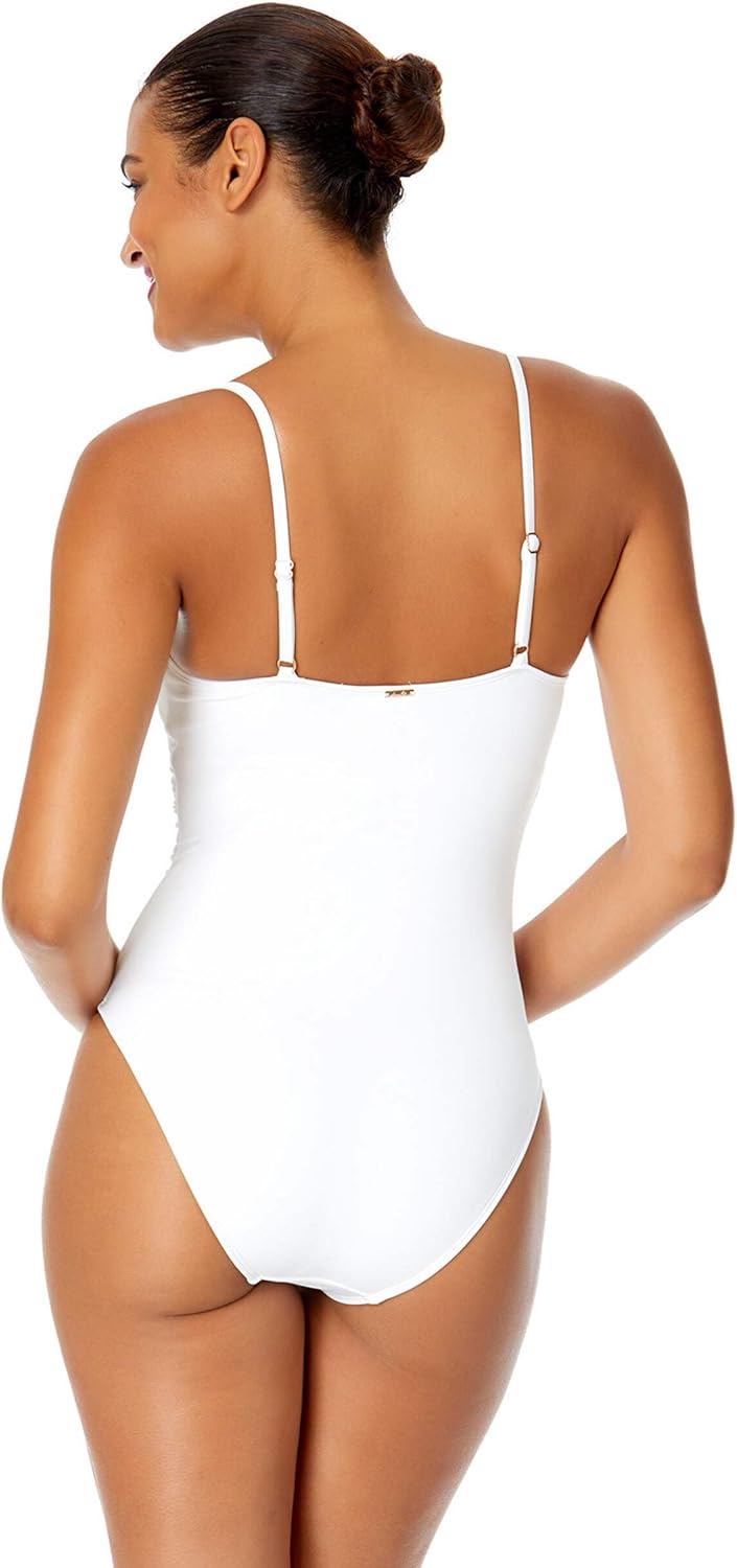 Anne Cole - Live in Color Shirred Lingerie Maillot One Piece Swimsuit-8-Strawberry - Image 3