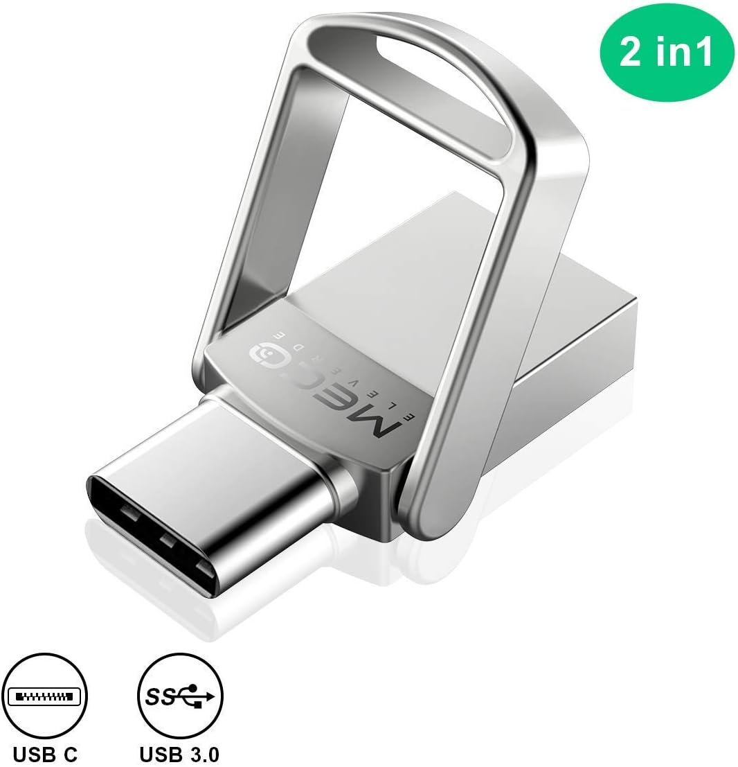 Type C Flash Drive, MECO 64GB 2 in 1 OTG USB C+ USB 3.0 Dual Drive Waterproof Memory Stick with Keychain Metal for Computer, MacBook,Google's Chromebook Pixel,Samsung Galaxy