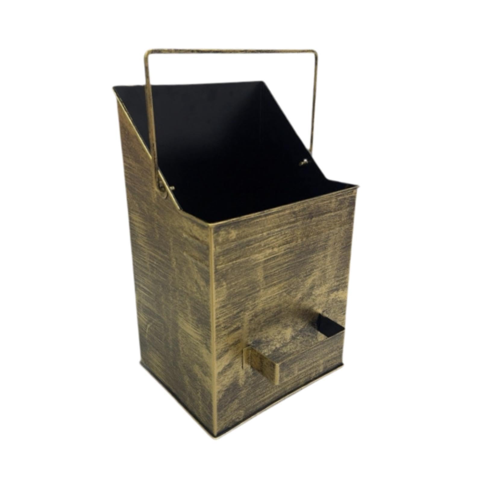 Secchio Raccogli Cenere in Metallo con Manico per, Ideale per Cucina, E Giardino, Bronzo