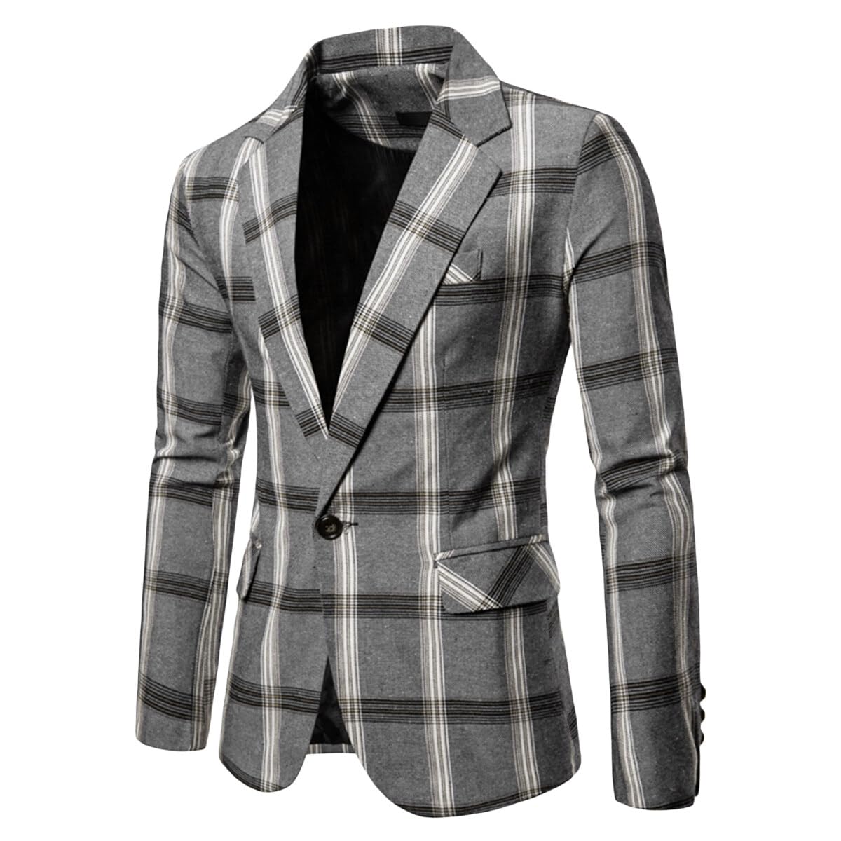 Men's Casual Pinstripe Sport Coat Notch Lapel Classic Fit Printed Blazer Suit