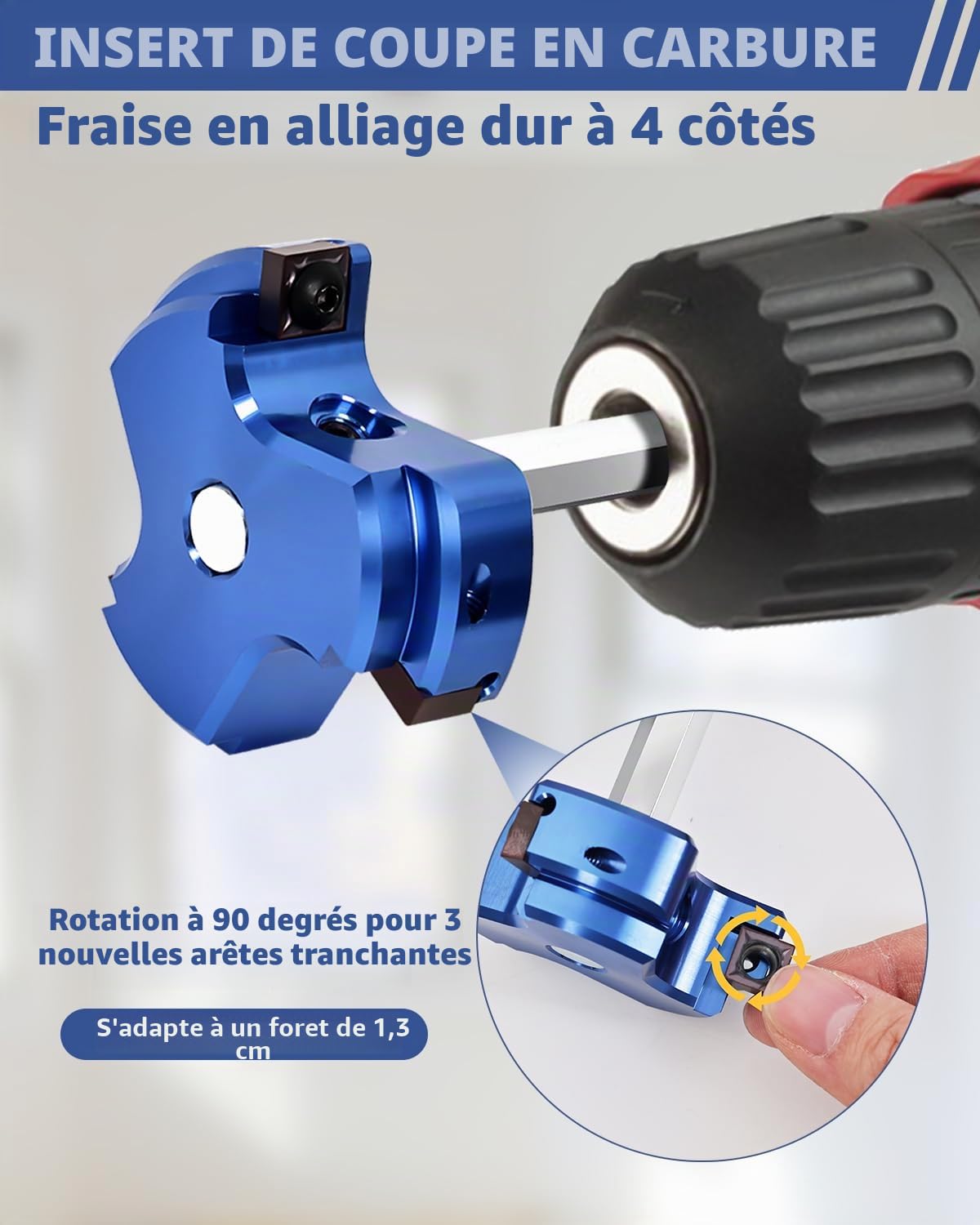 ERAYCO Kit d'alésoir de tuyau en PVC à triple lame, outil d'alésoir en plastique pour plomberie, 3 lames en PVC pour SCH40, ABS, tuyaux en CPVC, 6 pièces (1,9 cm, 2,5 cm, 3,8 cm, 5,1 cm, 7,6 cm, 10,2