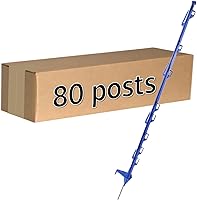 Vista 11 de Poste de Valla Step-in (Paquete de 50), 42 Pulgadas, con 12 Lengüetas para Sujetar Alambre y Cinta, Blanco