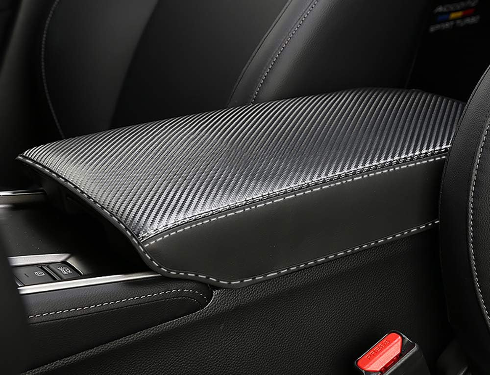 INTGET Car Console Cover for 2020 2021 2022 Honda Accord Accessories 2019 2018 Leather Armrest Cover Middle Arm Rest Dog Seat Protector Interior for Honda Accord Center Console (Carbon Fiber Texture)