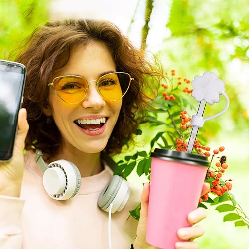 Miniatura 7 de Luau Party Supplies - Decoración para exteriores, 2 unidades, bonita tapa de popote de silicona, reutilizable, tapas para vasos, enchufe de popote