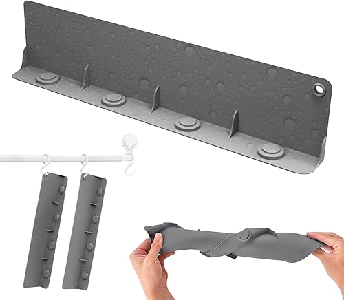 Miniatura 7 de Protector contra salpicaduras para fregadero de cocina, ventosa, impermeable, diseño de pendiente, protector contra salpicaduras de silicona,