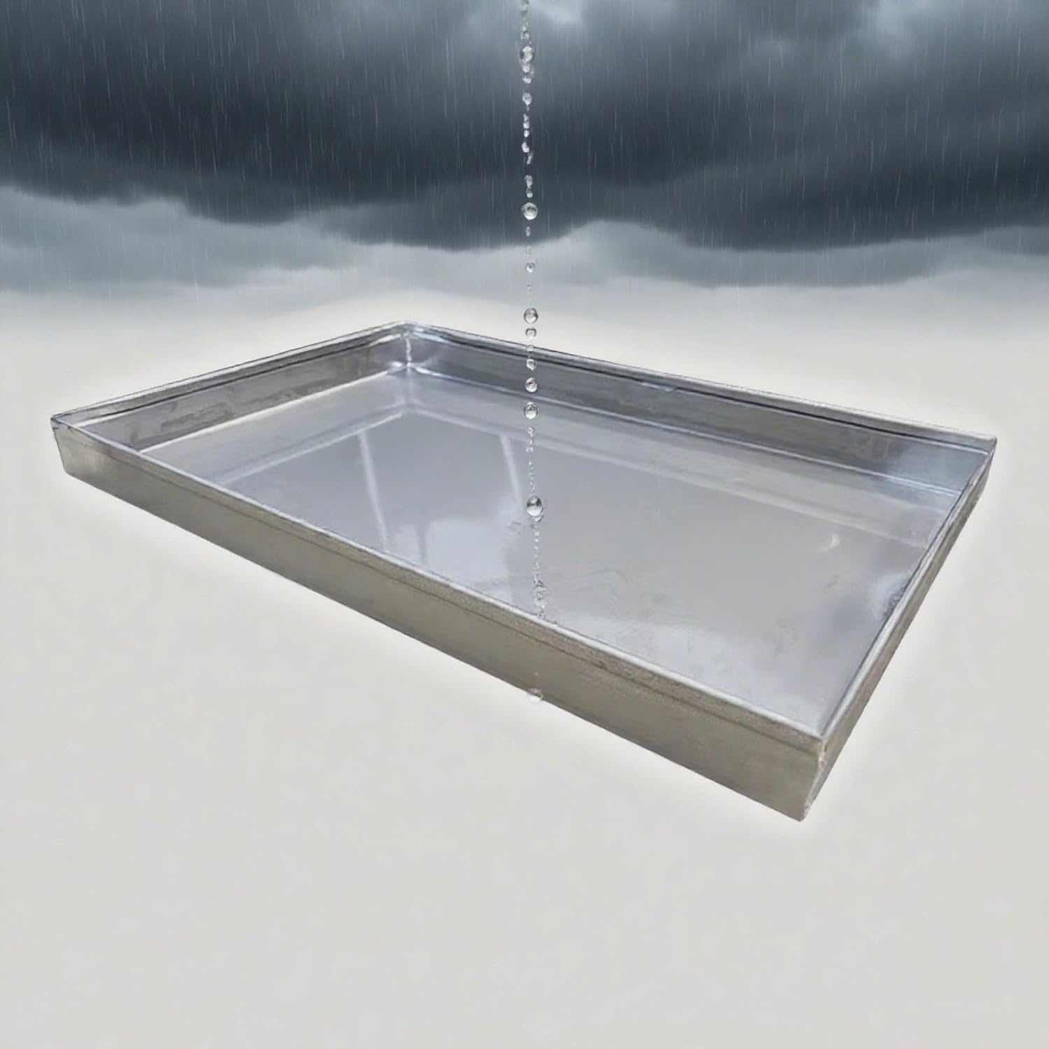 304 Stainless Steel Drip Pan for Portable AC Unit - Water Collection Tray for Thunderstorms, Pet Feeding Mat, Auto Repair Oil Collector (90x40cm/36x16in)