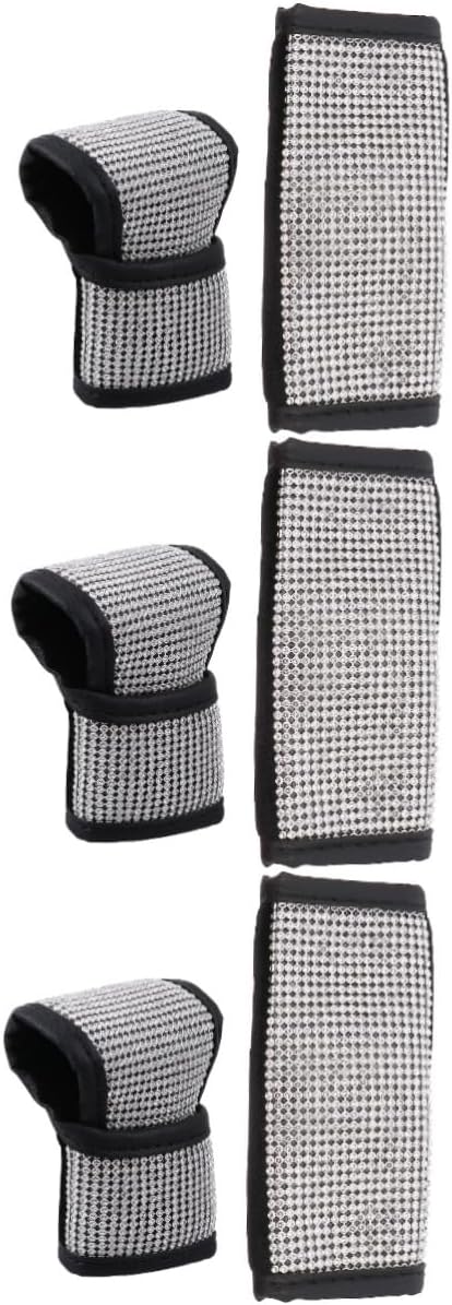 Wakauto 6pcs Diamond Gear Cover Protector for Car Pu Leather Shift Knob Stylish Easy to Clean Non-deforming Car Accessories