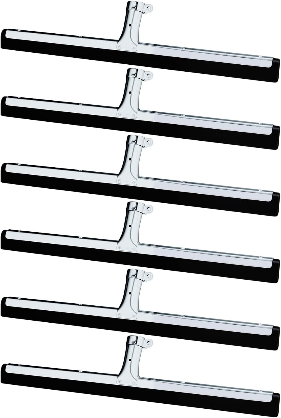 6pcs Double Foam Floor Squeegee 18 Inch Cleaning Squeegee Heavy Duty Rubber Broom Stainless Steel EVA Foam Blade Industrial Floor Scrubber for Garage Pool Concrete Window