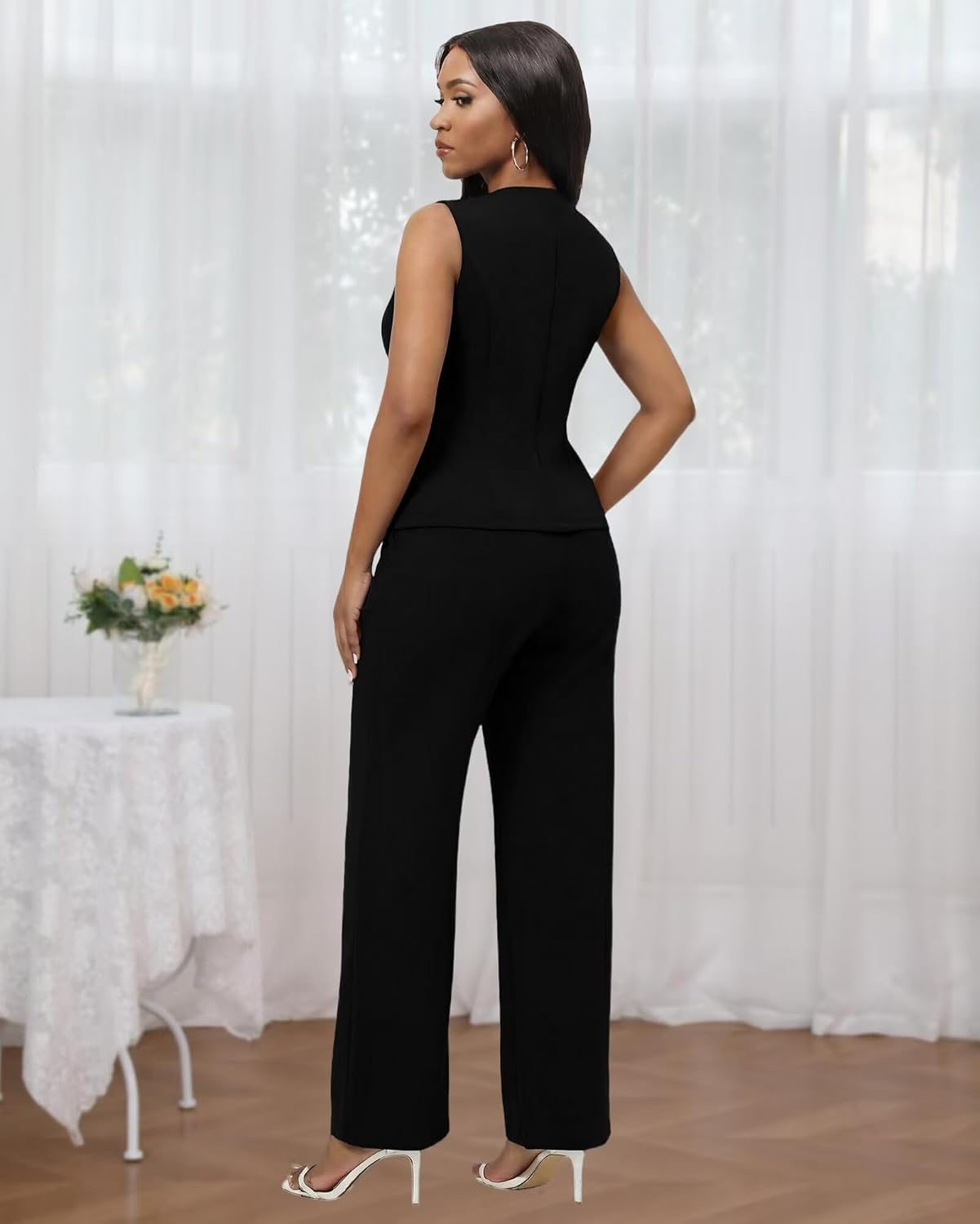 Kafiloe 2 Piece Sets Vest Pant Suits for Women Dressy Casual