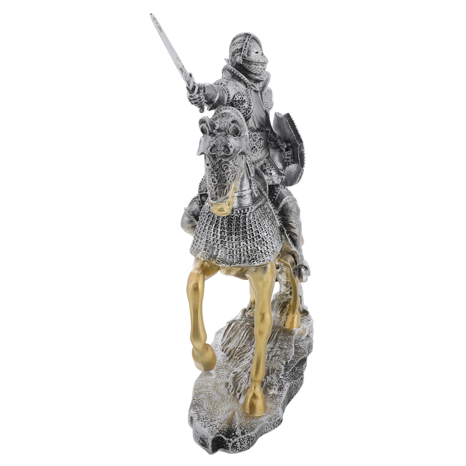 Abaodam Statue Miniature de Chevalier en Résine Argentée, Modèle Rétro