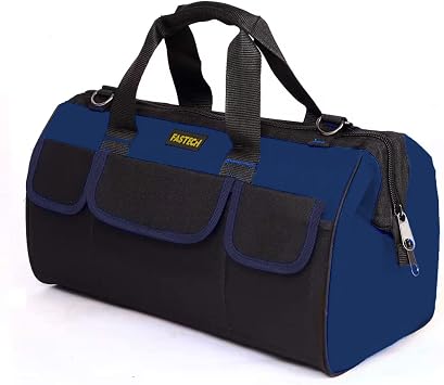FASTECH 14 Inch Heavy Duty Tool Bag With Wide Mouth for Tool Storage,Carrier and Organizer,Tote Bag for Men/Women, Wide Mouth Tool Bag with Inside Pockets 14 Inch