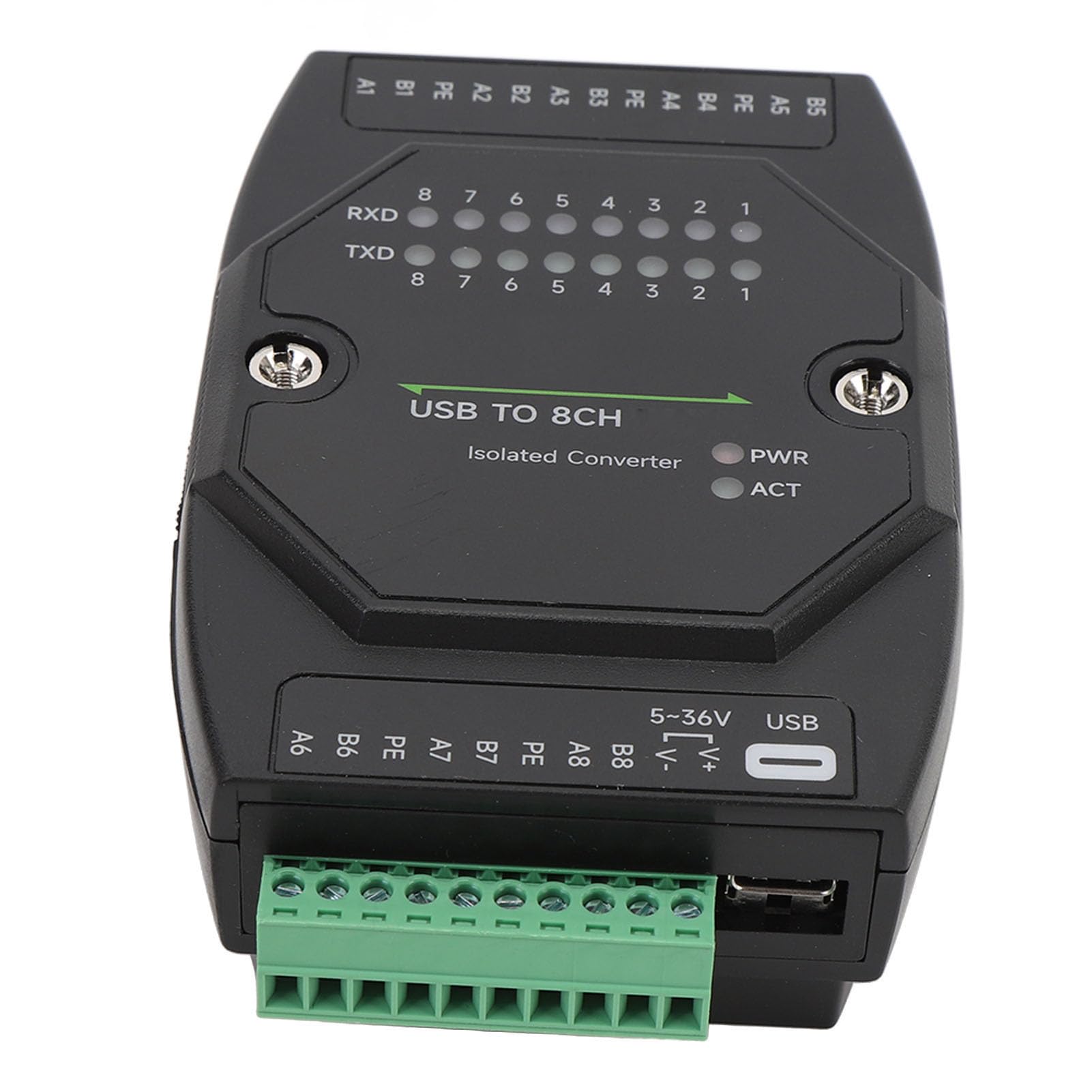 USB - C to 8 - Channel Isolated RS485 Converter, USB to RS485 Adapter with 1200bps–921600bps Speed, 5–1200m Range, for Industrial Automation, PLC, and SCADA Systems