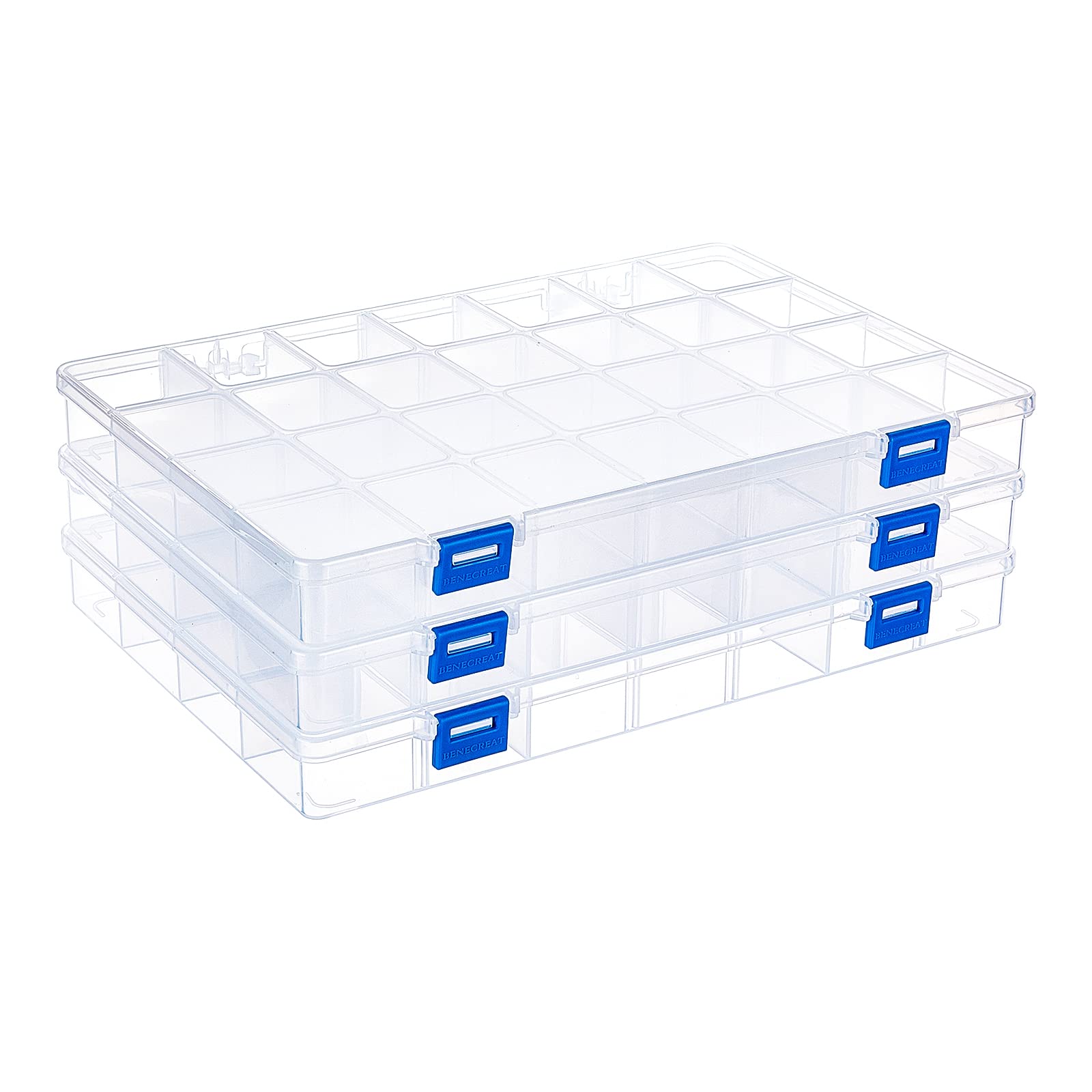 Amazon.com: BENECREAT 3PCS 28 Grids Plastic Storage Box