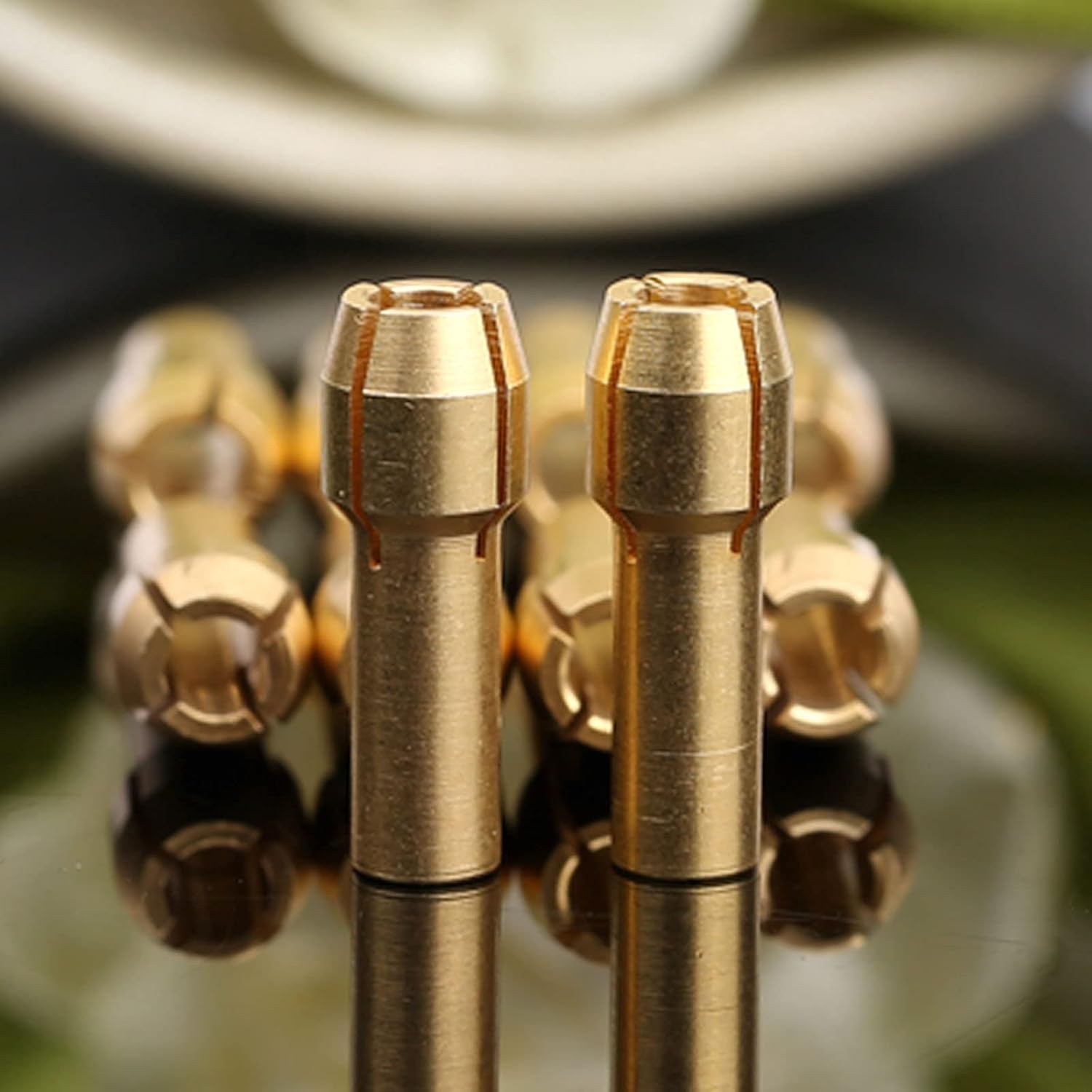 dophee 10pcs Brass Collet Nut Adapter 3.2mm Replacement for Dremel Durable Drill Rotary Tools