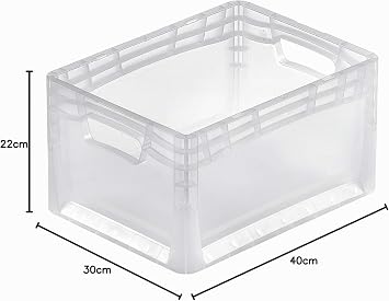 aidB Eurobox LIGHTLINE transluzent 400 x 300 x 220 mm Griffe offen transluzente Plastikbox aus durchsichtigem Kunststoff durchsichtige Box ideal für die Industrie 1 St.