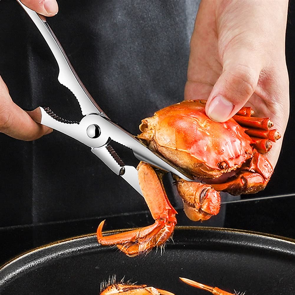 Strumenti per Frutti di Mare Set di Strumenti per Frutti di Mare con Scatola di Immagazzinaggio Include 1 Biscotto ai Frutti di Mare, 1 Forbice per Frutti di Mare e 4 Forchette e Picconi per Frutti