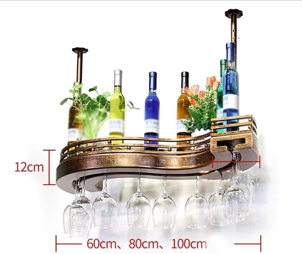 Wine Holder Wine Shelf Wine Racks Wine Rack/Hanging Red Wine Cup Holder Hanging Upside Down Glass Holder Creative Home Bar Storage 100 * 30Cm 100 * 30Cm image 2