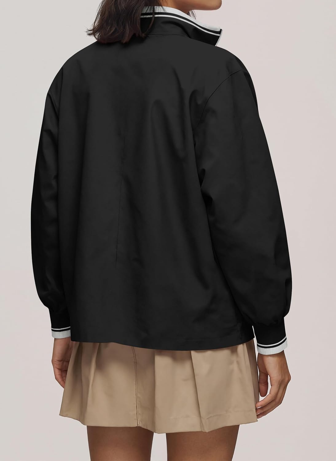 Women Half Zip Puff Sleeve Sporty Henley Blouse Dressy Casual Loose Fit Swing Tops Tunic Shirt - Image 2