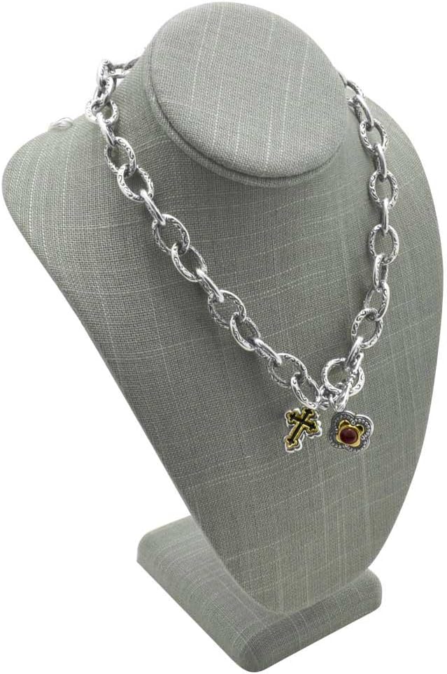Grey Linen Jewelry Necklace/Chain/Choker Display Stand ~ 11" Tall